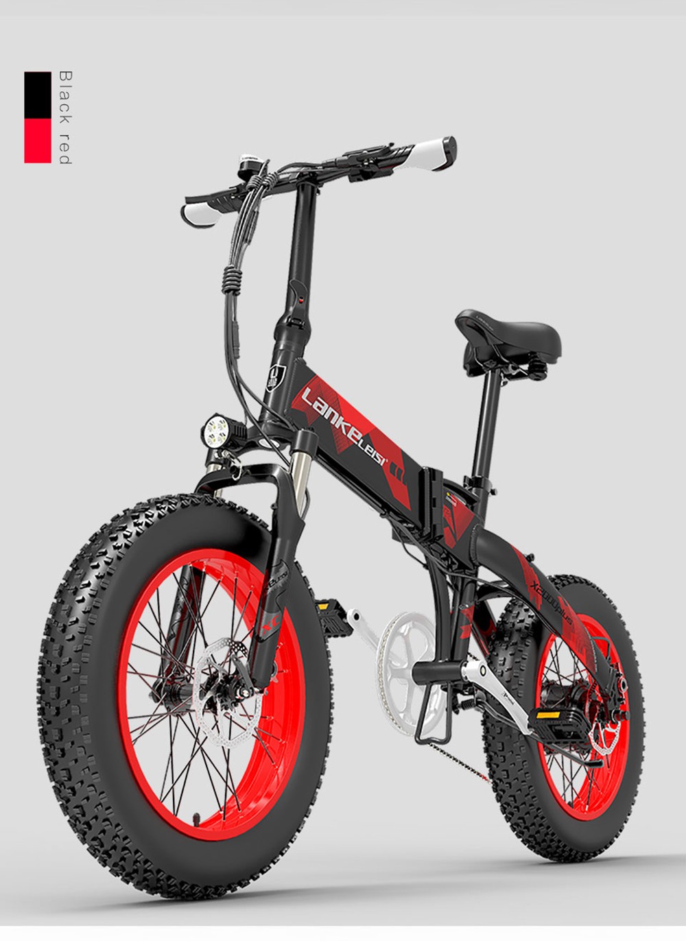 LANKELEISI X2000 PLUS Moped Electric Bike Folding Bike 10.4Ah 48V 500W 35km/h Max Speed Max Load 150kg - Gray