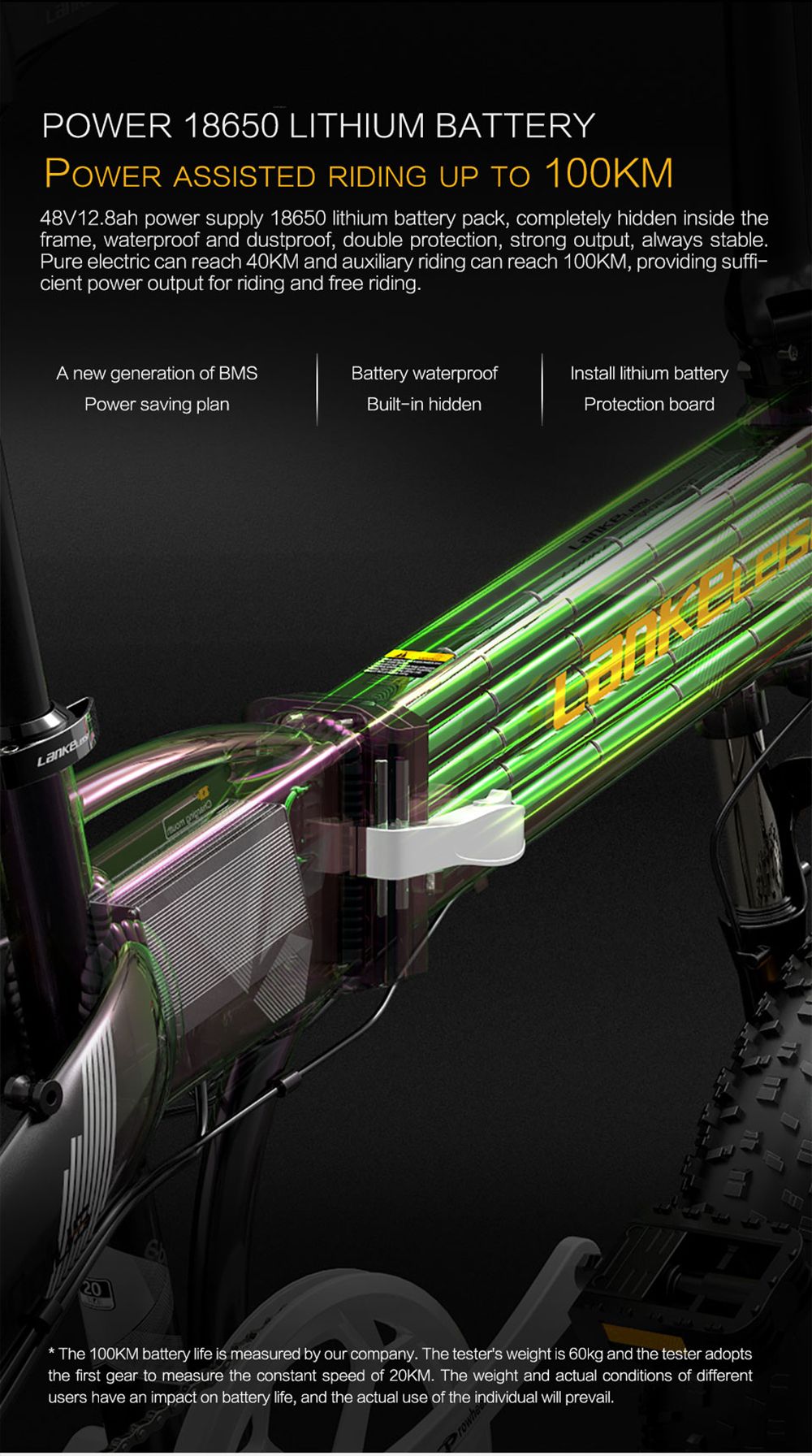 LANKELEISI X2000 PLUS Moped Electric Bike Folding Bike 12.8Ah 48V 1000W 40km/h Max Speed Max Load 150kg - Red 14 LANKELEISI X2000 PLUS 10.4Ah 48V 500W Moped Electric Bike Folding Bike 35km/h Max Speed Max Load 150kg - Red