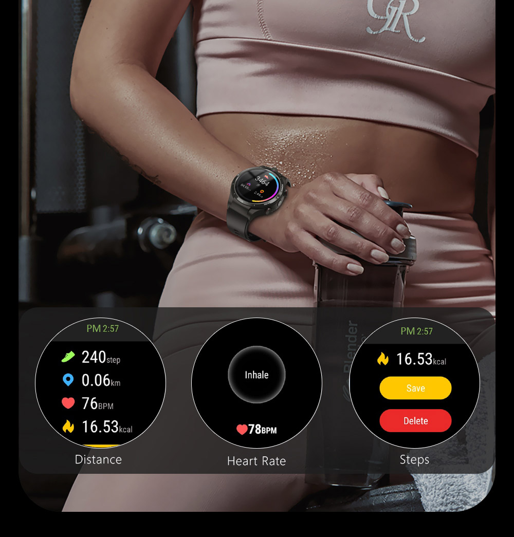 LEMFO LEM15 4G Smartwatch 1.6'' Screen Android 10.7 Helio P22 Chip 4GB 128GB LTE 4G SIM with 900mAh Power Bank Black