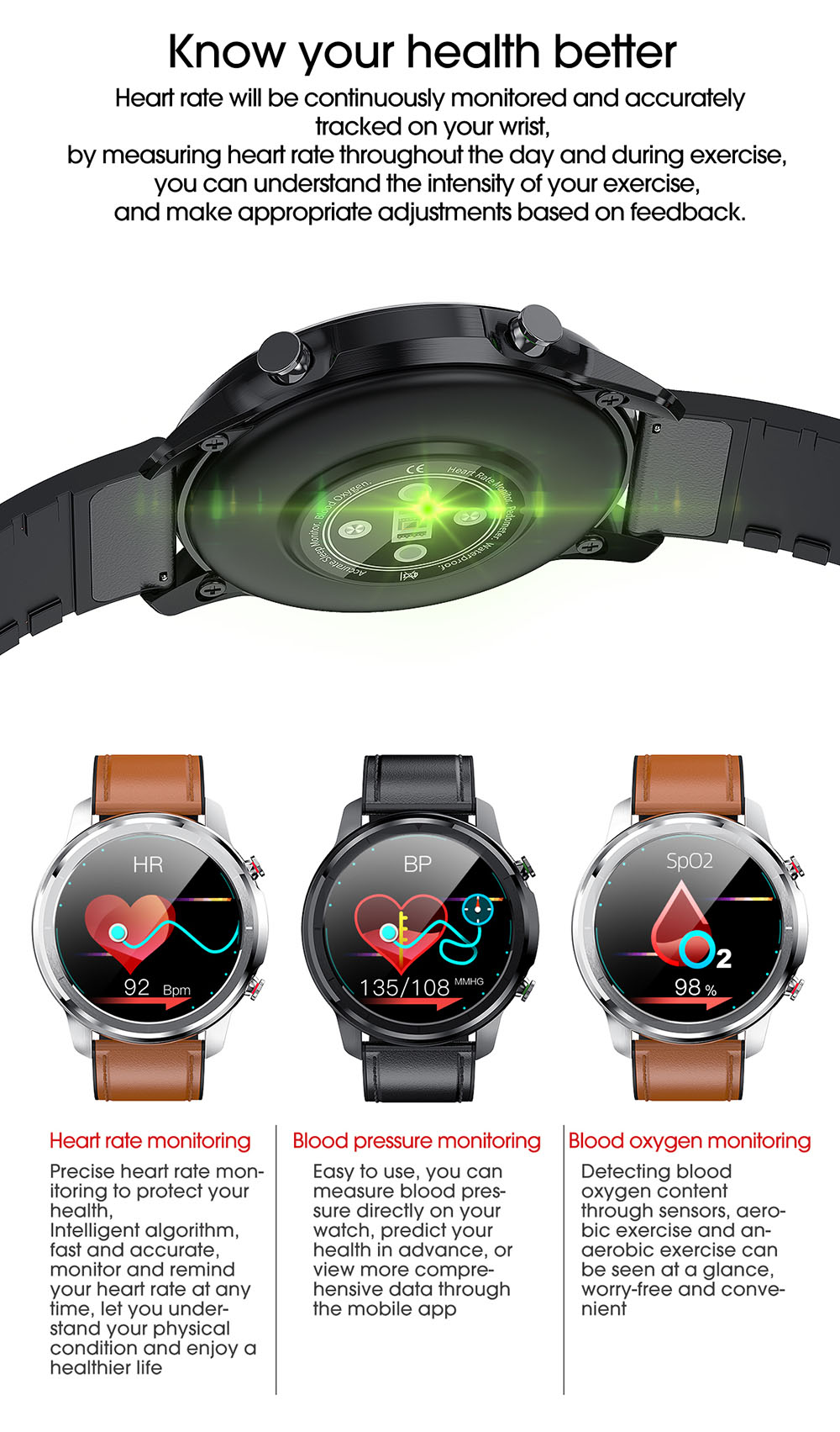 LEMFO LF26 Smartwatch Full Touch HD Amoled Screen Bluetooth 5.0 Sports Fitness Watch Stainless Steel - Black