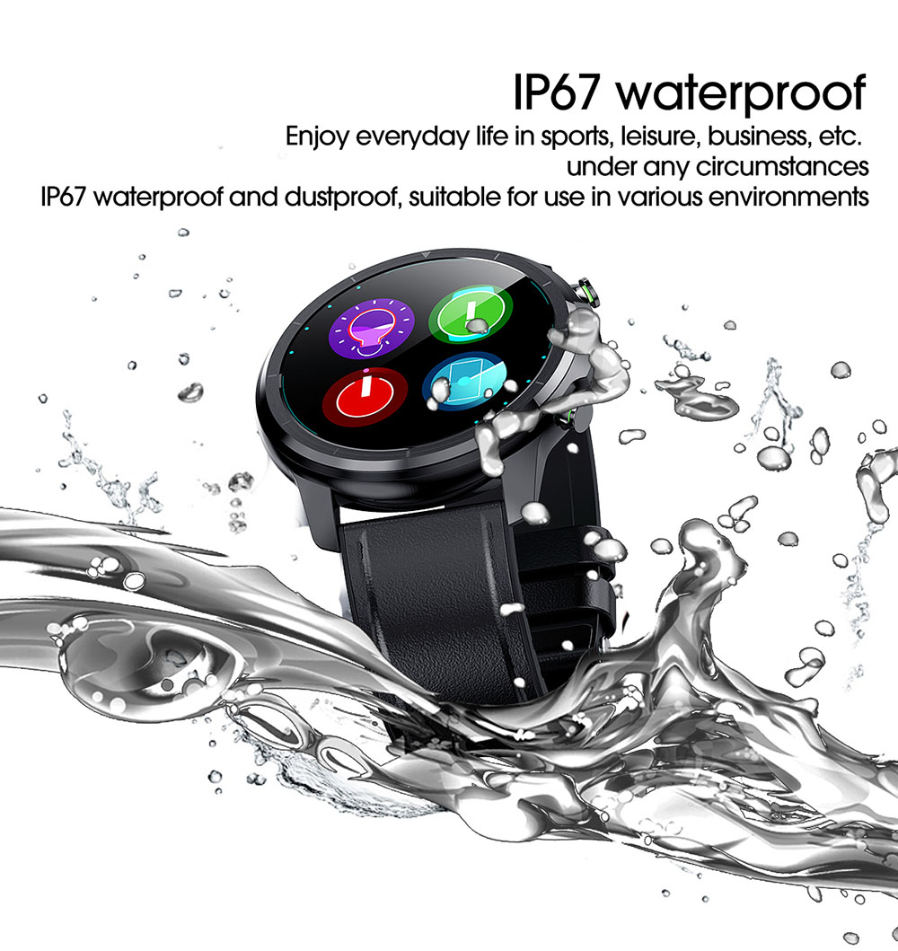 LEMFO LF26 Smartwatch Full Touch HD Amoled Screen Bluetooth 5.0 Sports Fitness Watch Stainless Steel - Black