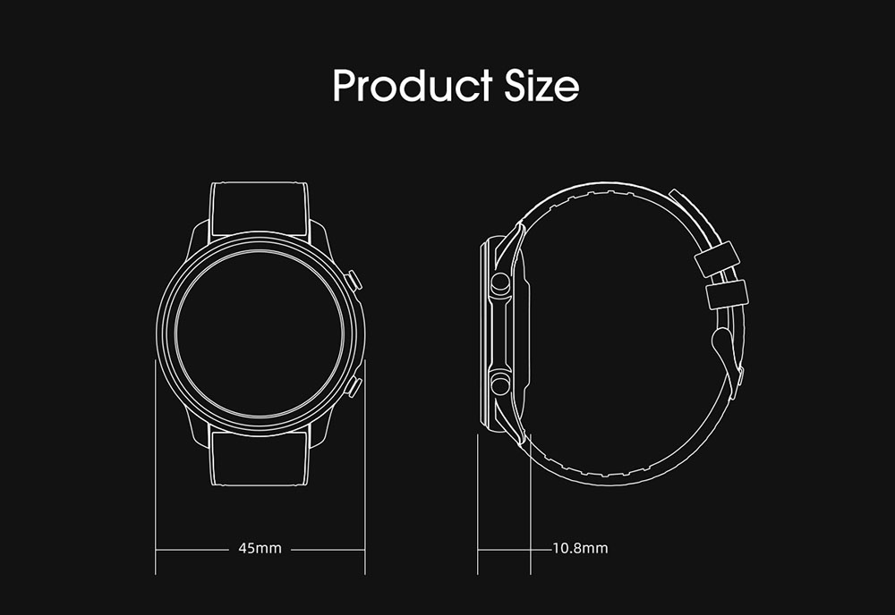 LEMFO LF26 Smartwatch Full Touch HD Amoled Screen Bluetooth 5.0 Sports Fitness Watch Leather - Black Brown