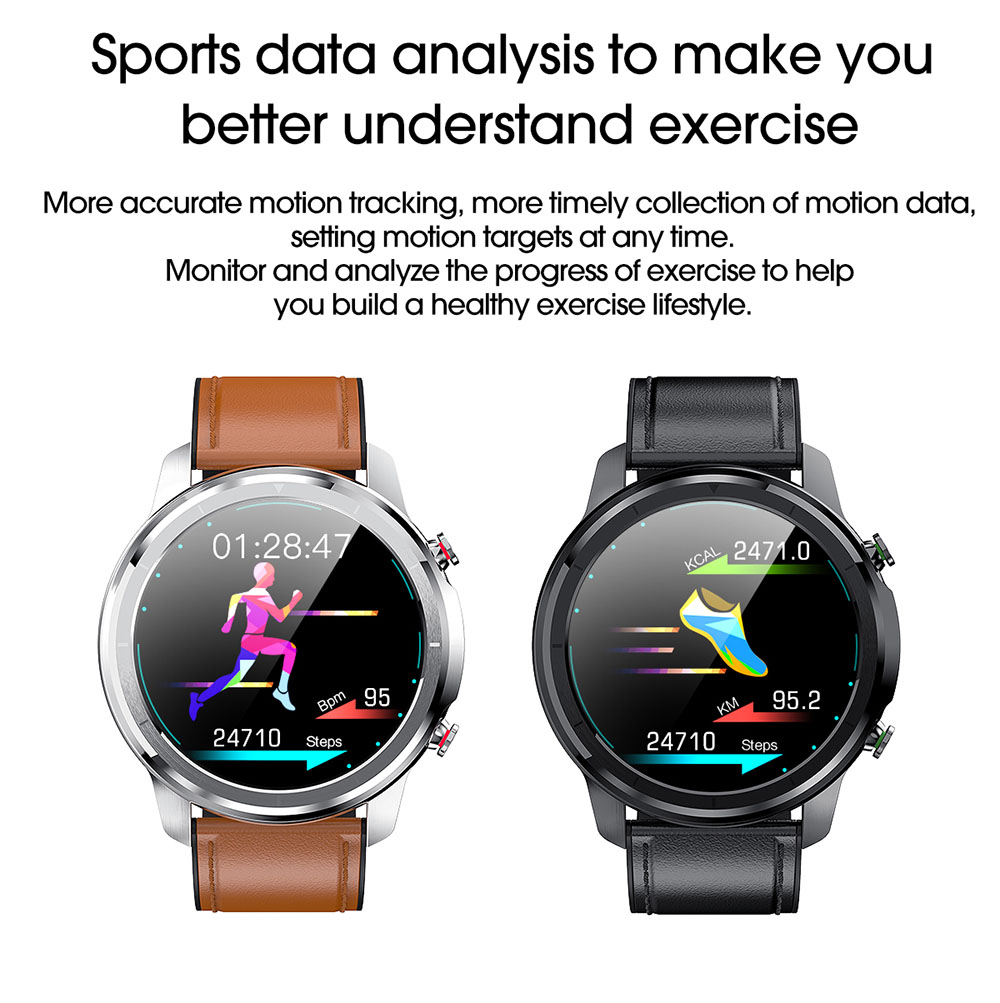 LEMFO LF26 Smartwatch Full Touch HD Amoled Screen Bluetooth 5.0 Sports Fitness Watch Stainless Steel - Silver