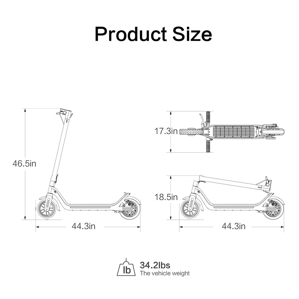 LEQISMART A8 Folding Electric Scooter 350W Motor 36V/10.4Ah Battery 9 Inch Tire - Gray