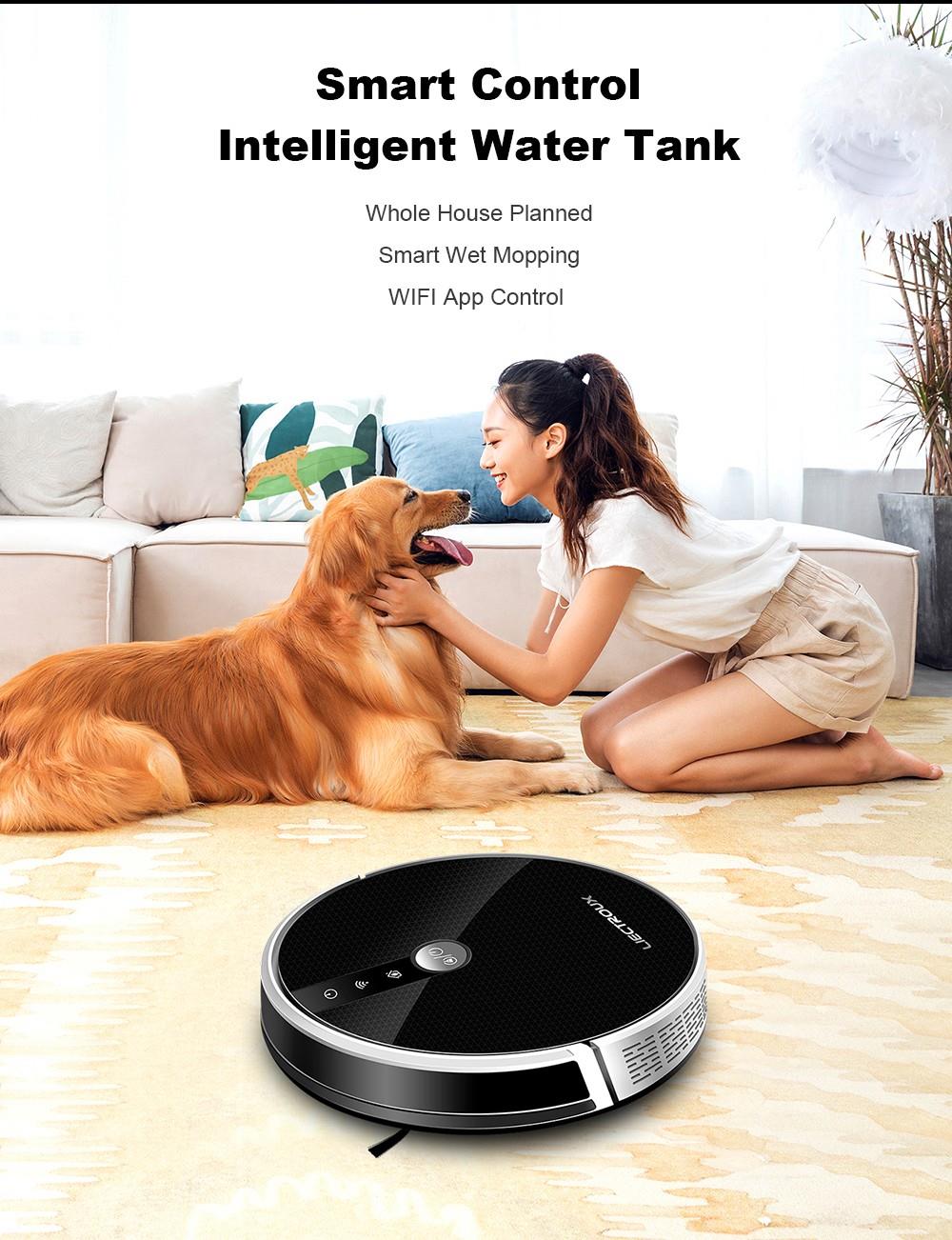 LIECTROUX C30B Robot Vacuum Cleaner 6000Pa Suction with AI Map Navigation Smart Partition WiFi App Electric Water Tank