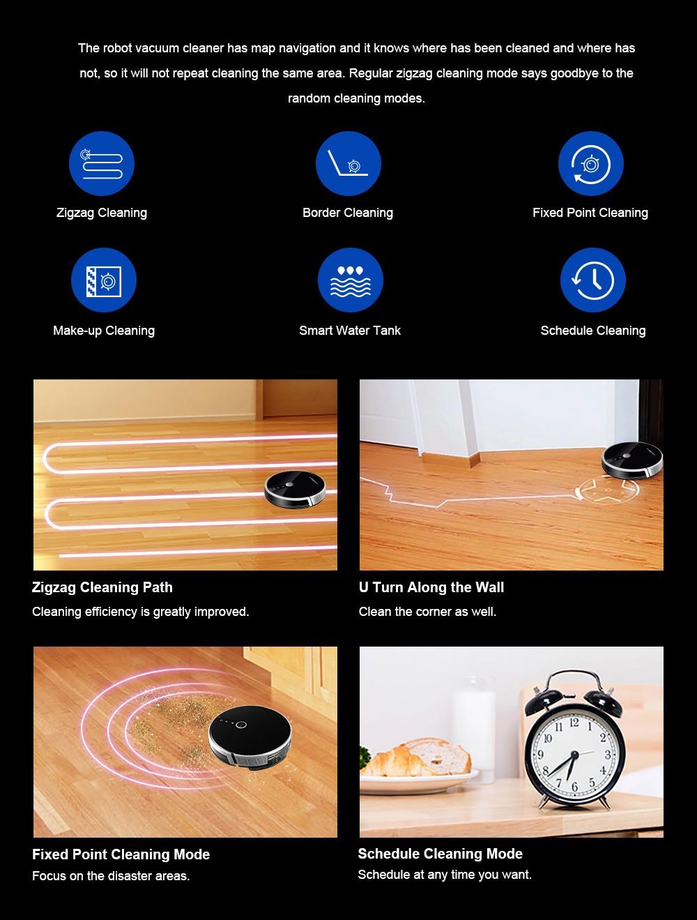 LIECTROUX C30B Robot Vacuum Cleaner 6000Pa Suction with AI Map Navigation Smart Partition WiFi App Electric Water Tank