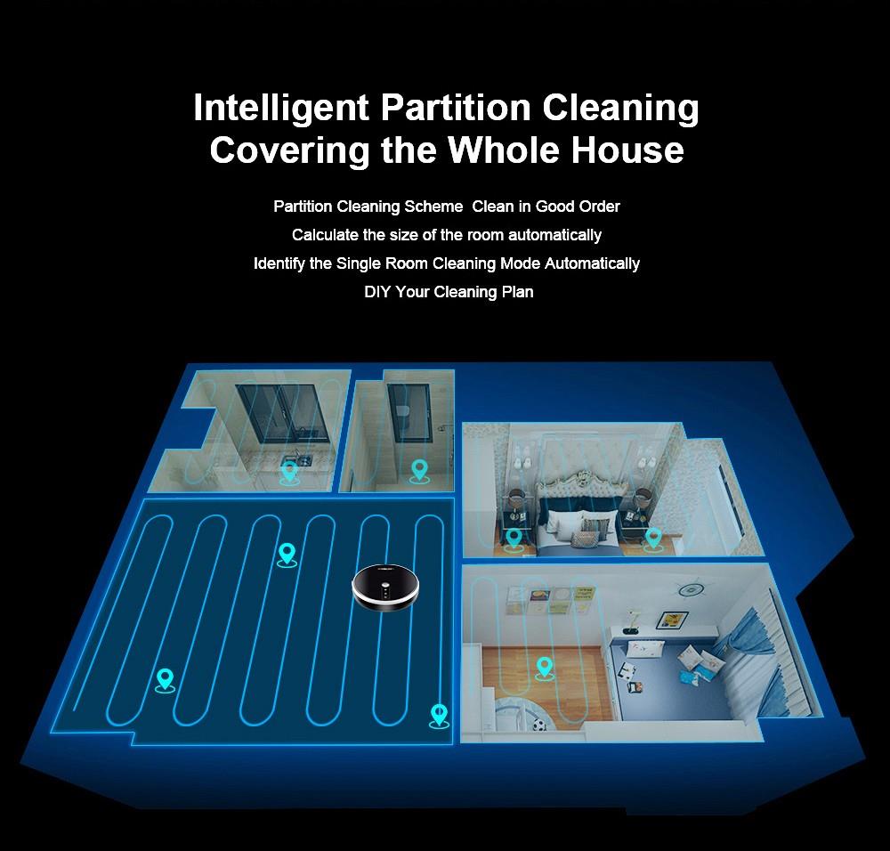 LIECTROUX C30B Robot Vacuum Cleaner 6000Pa Suction with AI Map Navigation Smart Partition WiFi App Electric Water Tank