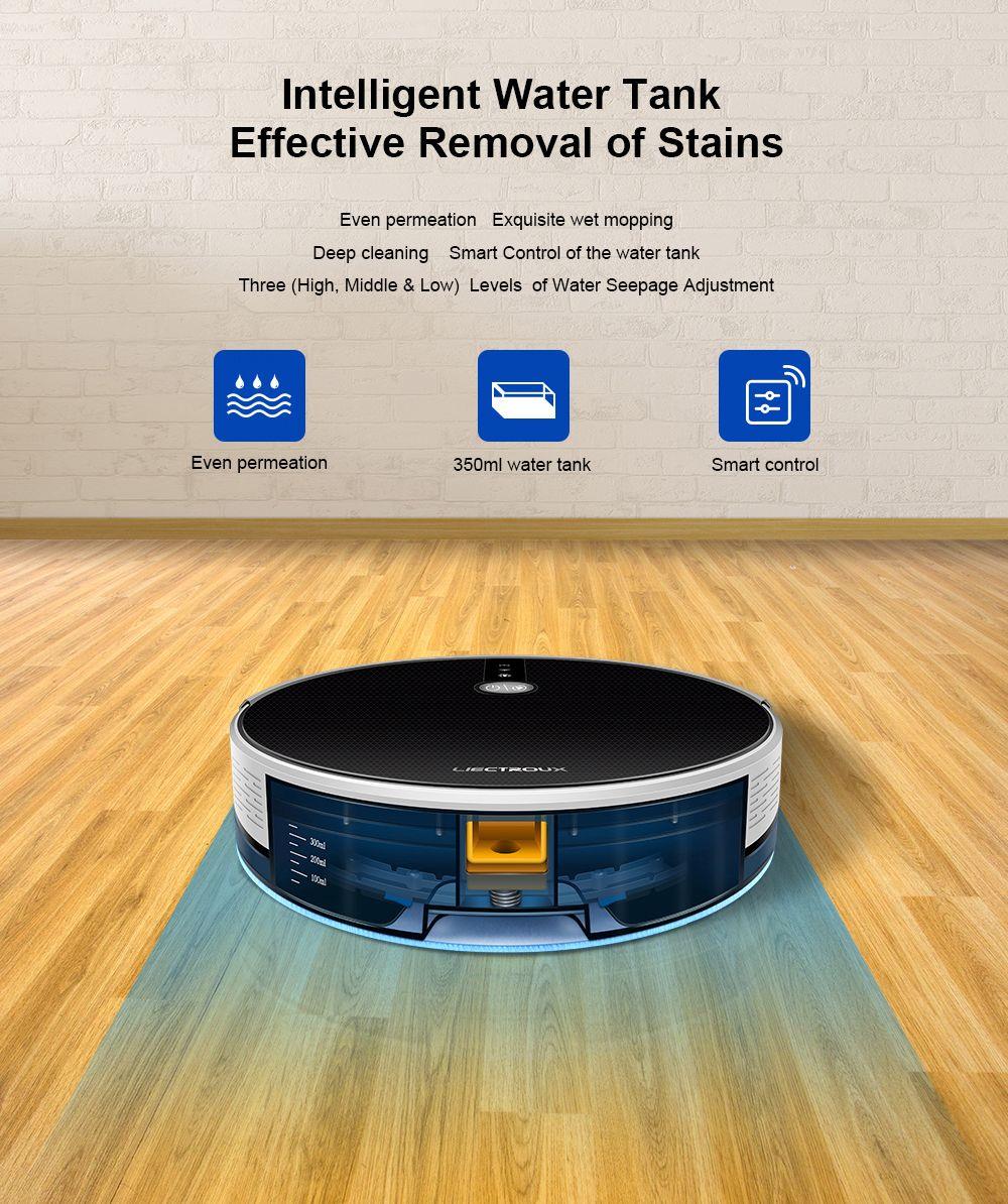 LIECTROUX C30B Robot Vacuum Cleaner 6000Pa Suction with AI Map Navigation Smart Partition WiFi App Electric Water Tank