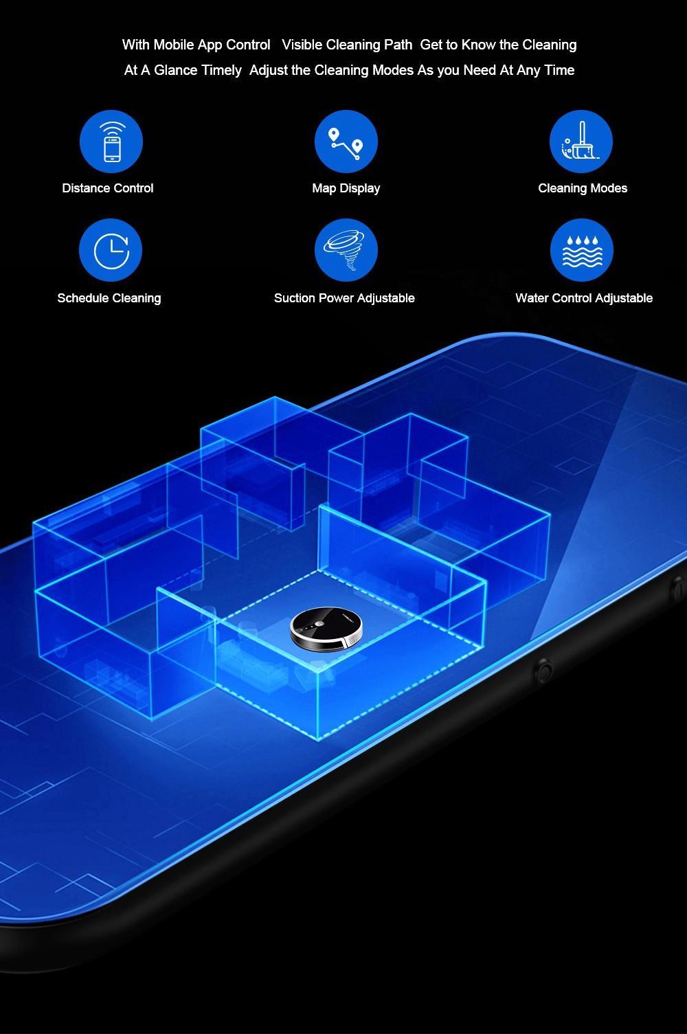 LIECTROUX C30B Robot Vacuum Cleaner 6000Pa Suction with AI Map Navigation Smart Partition WiFi App Electric Water Tank