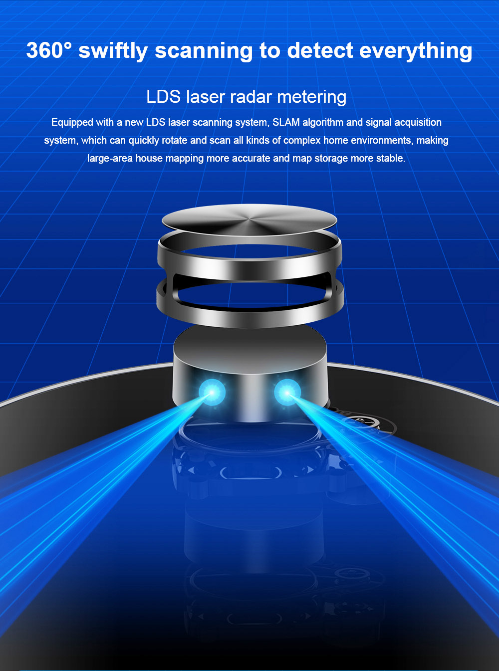 LIECTROUX XR500 Robotický vysávač LDS Laserová navigácia 6500Pa Zametanie Mopovanie Y-tvar Mokré mopovanie APP Control