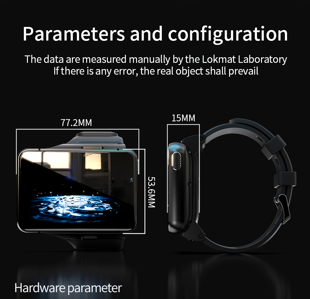 LOKMAT APPLLP MAX Android Watch Phone 4+64GB 2.88'' TFT Screen Dual Cameras WiFi GPS 4G Smartwatch - Gold