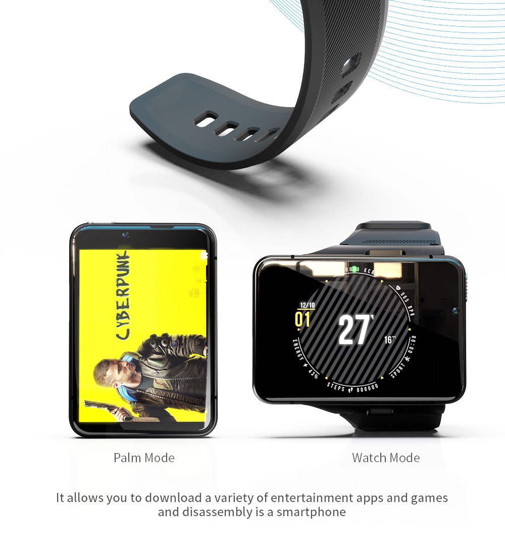 LOKMAT APPLLP MAX Android Watch Phone 4+64GB 2.88'' TFT Screen Dual Cameras WiFi GPS 4G Smartwatch - Gold