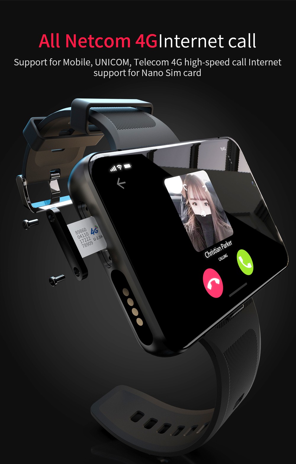 LOKMAT APPLLP MAX Android Watch Phone 4+64GB 2.88'' TFT Screen Dual Cameras WiFi GPS 4G Smartwatch - Gold