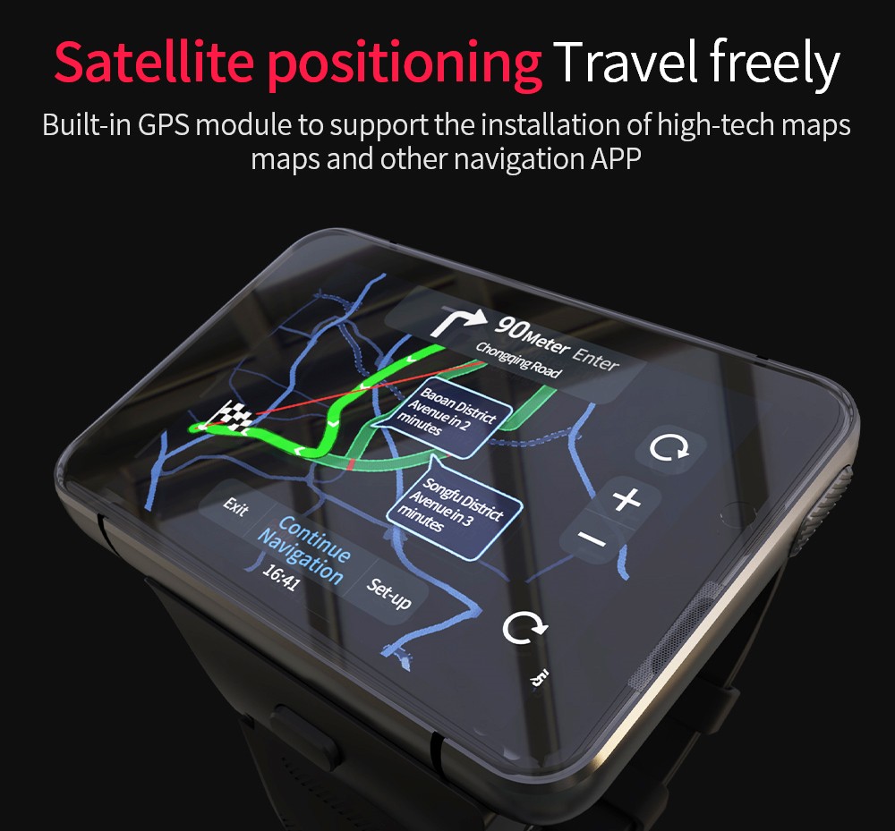 LOKMAT APPLLP MAX Android Watch Phone 4+64GB 2.88'' TFT Screen Dual Cameras WiFi GPS 4G Smartwatch - Silver