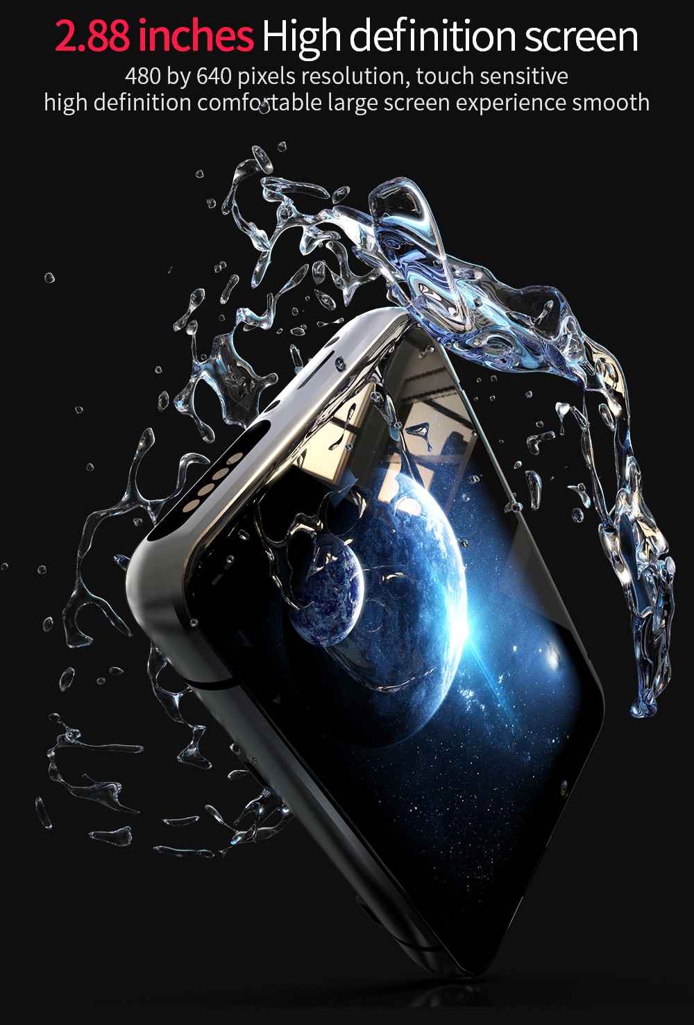 LOKMAT APPLLP MAX Android Watch Phone 4+64GB 2.88'' TFT Screen Dual Cameras WiFi GPS 4G Smartwatch - Silver