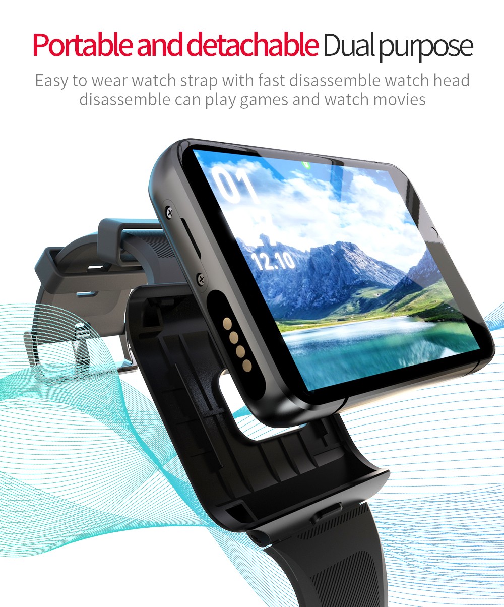 LOKMAT APPLLP MAX Android Watch Phone 4+64GB 2.88'' TFT Screen Dual Cameras WiFi GPS 4G Smartwatch - Silver