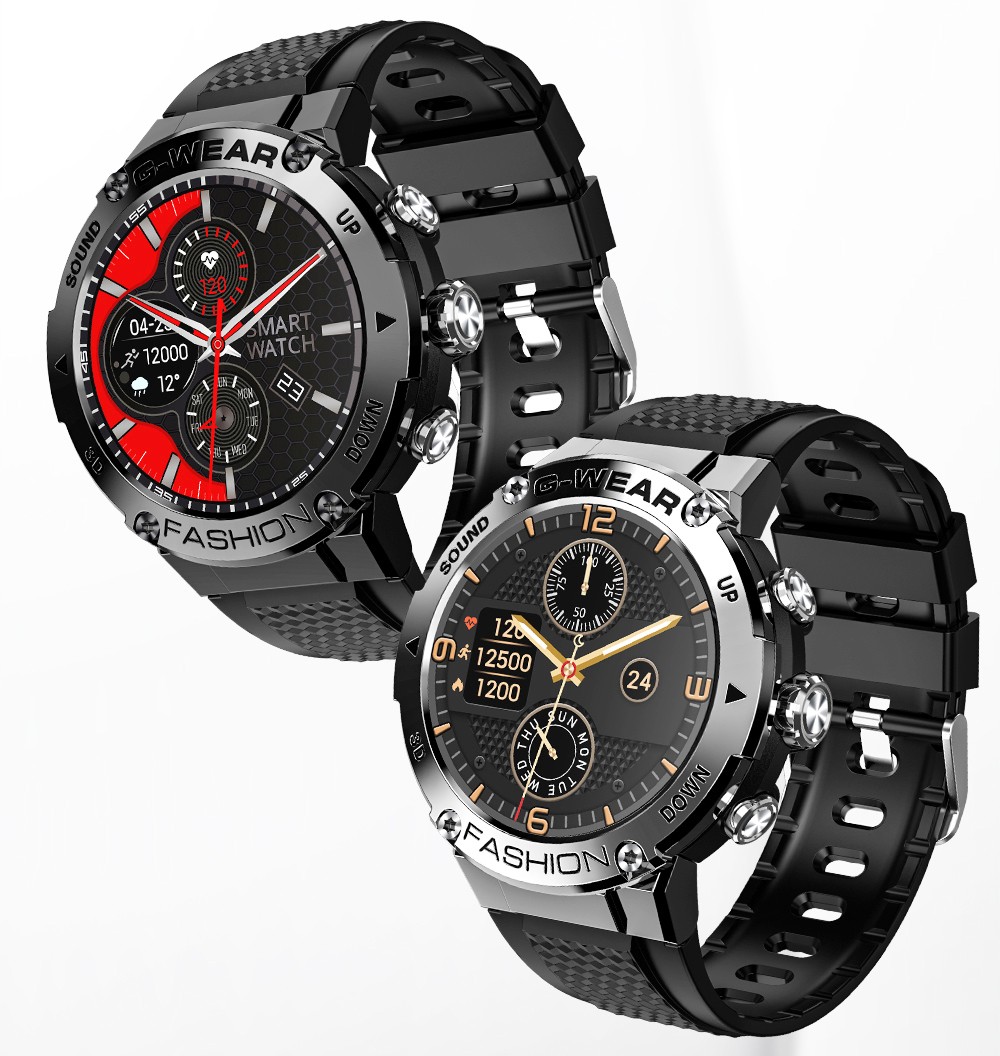 LOKMAT ATTACK 5 Smartwatch 1.32 Inch Full Touch Screen Heart Rate Monitor Blood Pressure Blood Oxygen Detection - Black