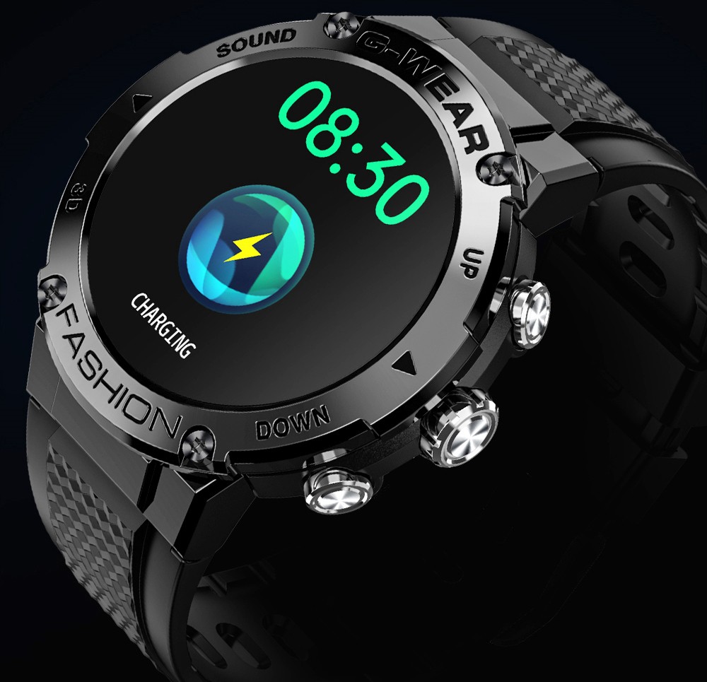 LOKMAT ATTACK 5 Smartwatch 1.32 Inch Full Touch Screen Heart Rate Monitor Blood Pressure Blood Oxygen Detection - Black