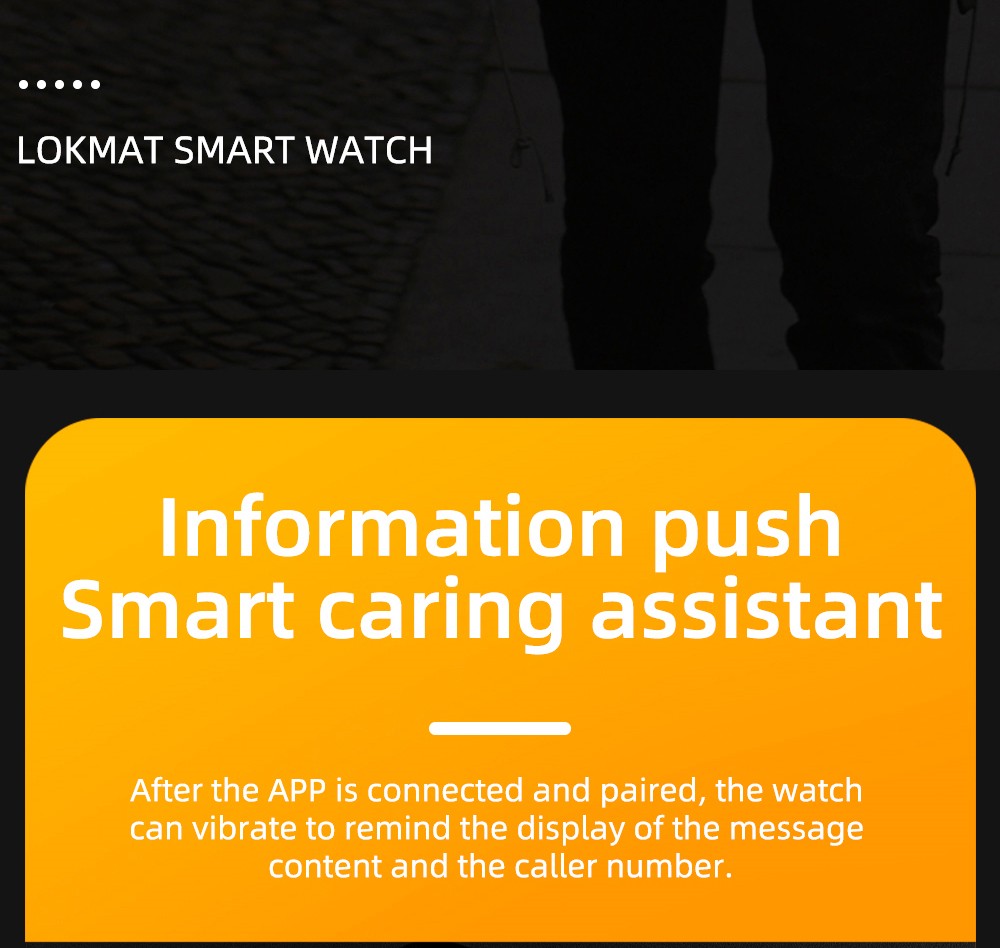 LOKMAT ATTACK 5 Smartwatch 1.32 Inch Full Touch Screen Heart Rate Monitor Blood Pressure Blood Oxygen Detection - Black