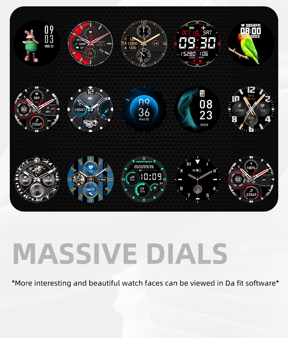 LOKMAT ATTACK 5 Smartwatch 1.32 Inch Full Touch Screen Heart Rate Monitor Blood Pressure Blood Oxygen Detection - Black