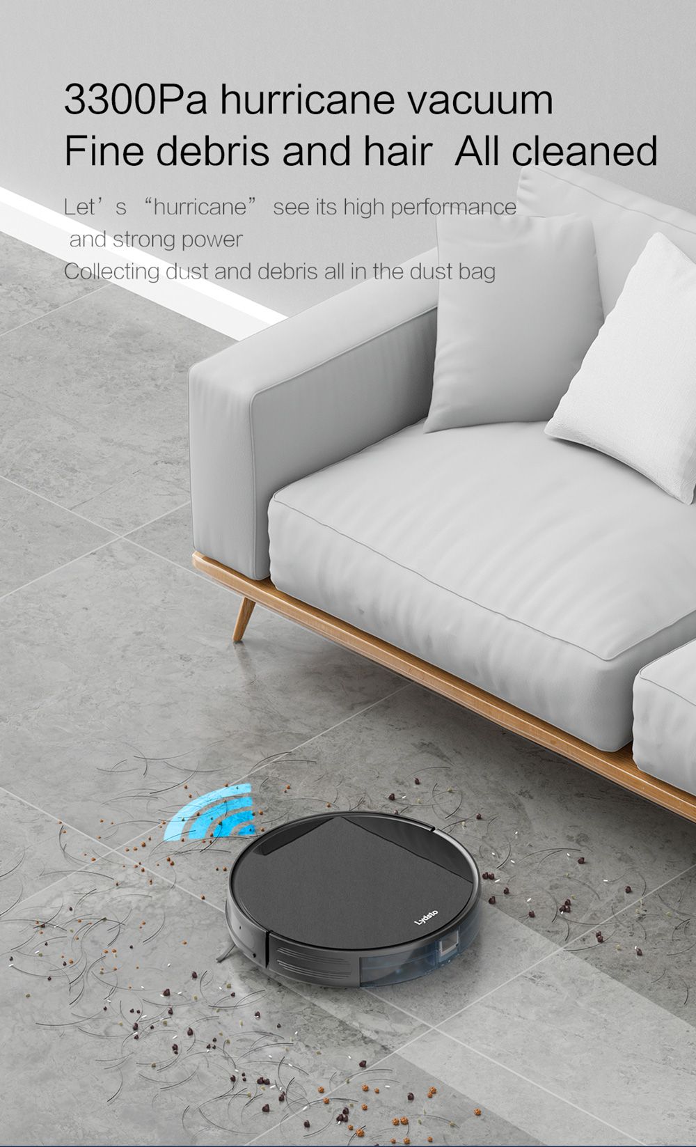 Lydsto G1 Robot Vacuum Cleaner 3300Pa Suction Household Sweeper & Mopper Wet Mopping Floor Dust Cleaner Mijia APP