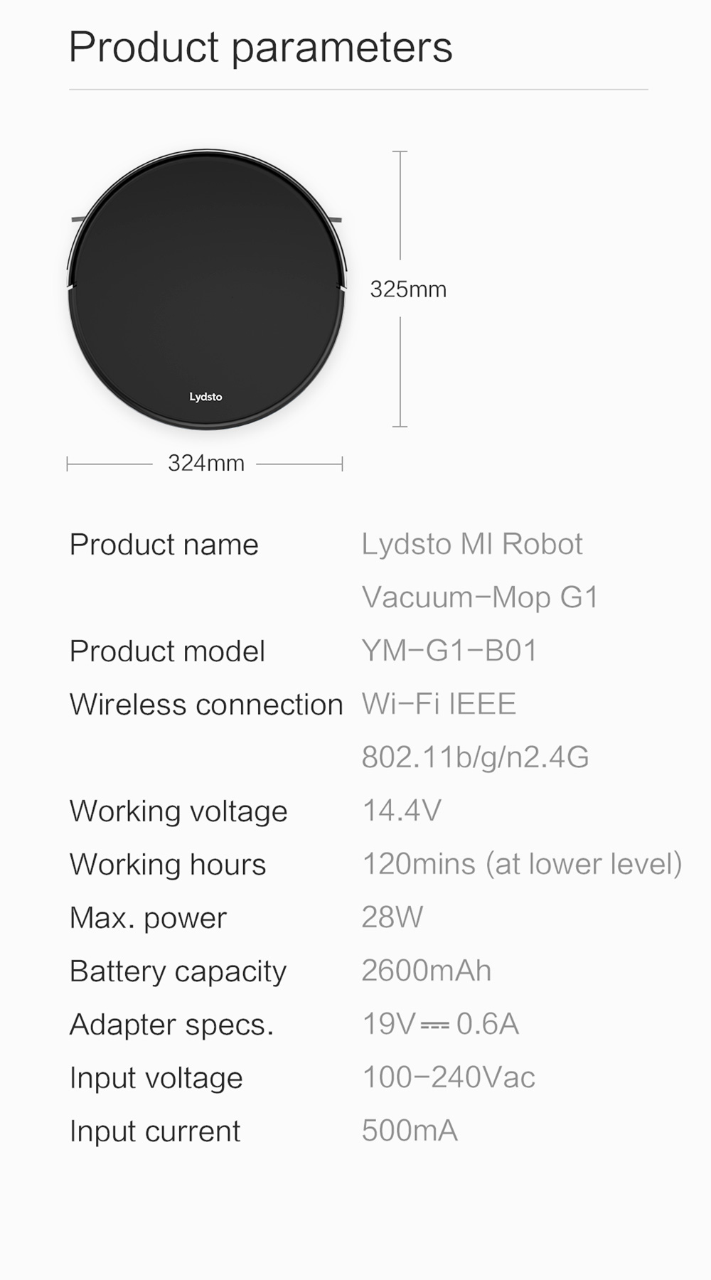Lydsto G1 Robot Vacuum Cleaner 3300Pa Suction Household Sweeper & Mopper Wet Mopping Floor Dust Cleaner Mijia APP