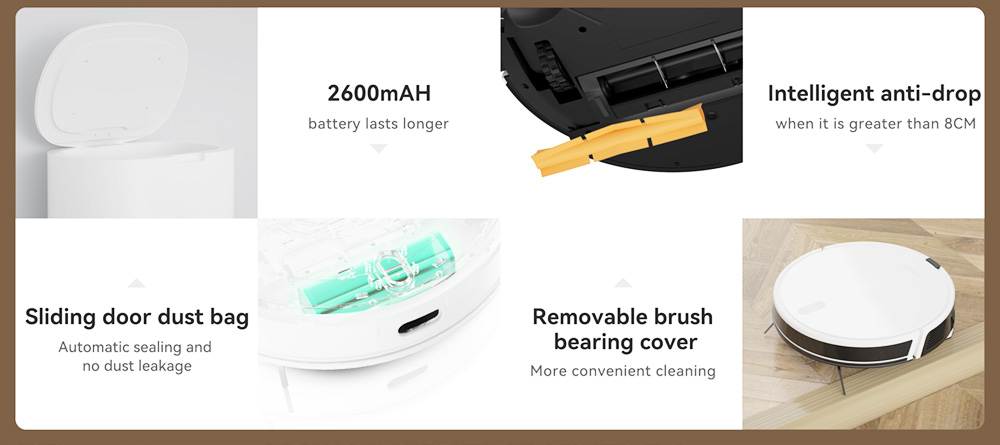 Lydsto G2 Gyroscope Navigation Vacuum Robot Dust Box 310ml Water Tank 250ml 2700pa 2600mAh - Black