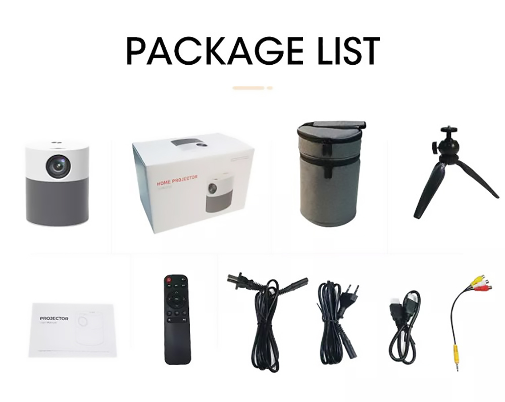 Android 9.0 LCD Projector 1920*1080 Full HD 1080P 300 ANSI Lumens WiFi Bluetooth with EU Plug - Grey