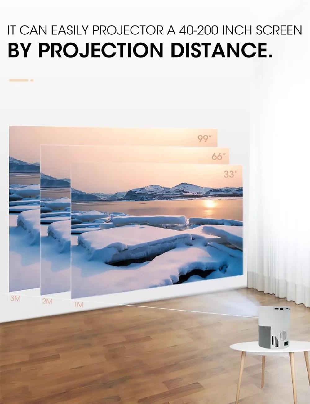 Android 9.0 LCD Projector 1920*1080 Full HD 1080P 300 ANSI Lumens WiFi Bluetooth with EU Plug - Grey