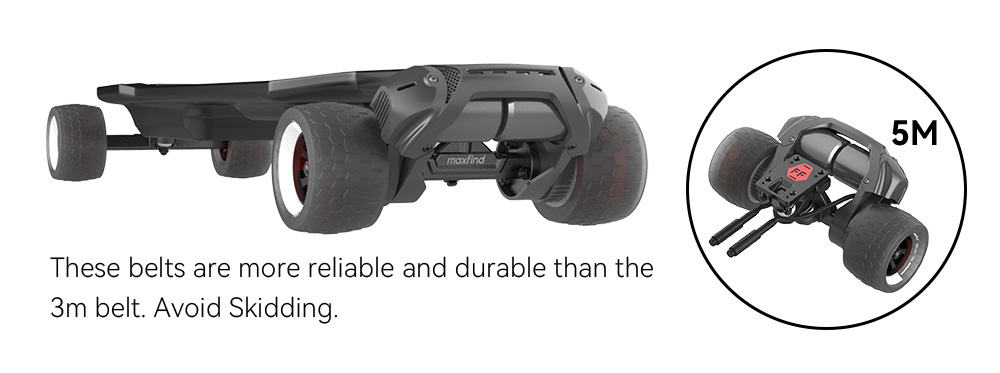 Maxfind FF Belt Electric Skateboard Standard Range Double Motors Max Speed 45km/h Max Range 40km with Remote Control