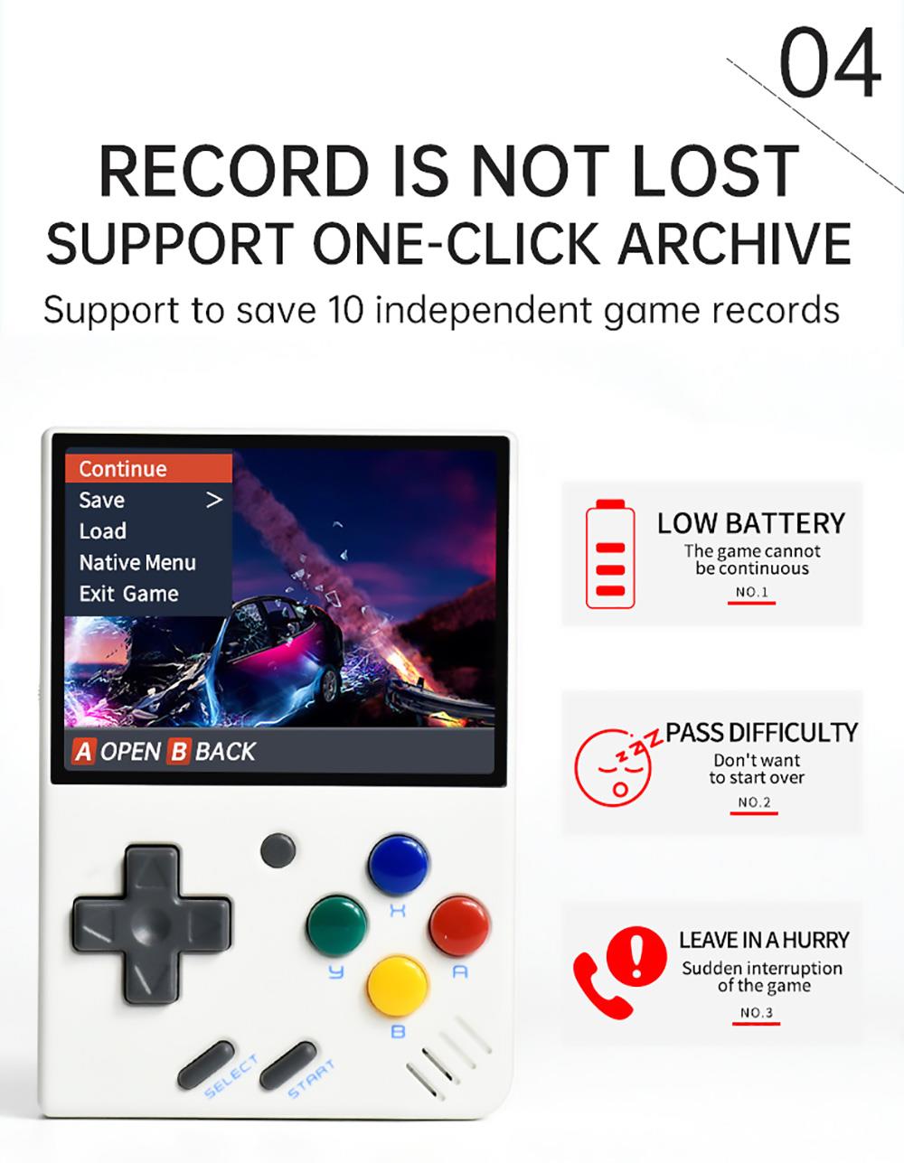 Miyoo Mini 2.8Inch IPS Screen Retro Handheld Game Players 128GB Open Source Downloadable Multi-Language - Grey