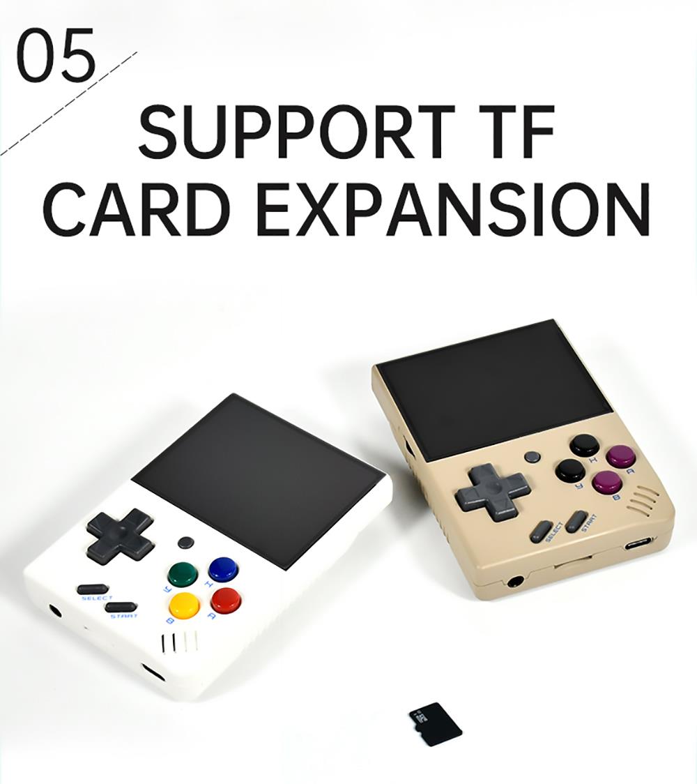 Miyoo Mini 2.8Inch IPS Screen Retro Handheld Game Players 128GB Open Source Downloadable Multi-Language - White