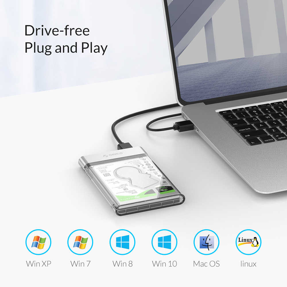 ORICO 2.5 inch Transparent USB3.0 Hard Drive Enclosure