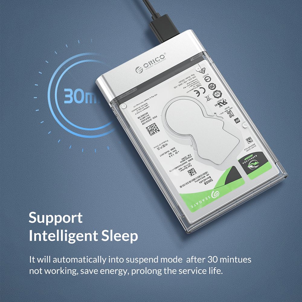 ORICO 2.5 inch Transparent USB3.0 Hard Drive Enclosure