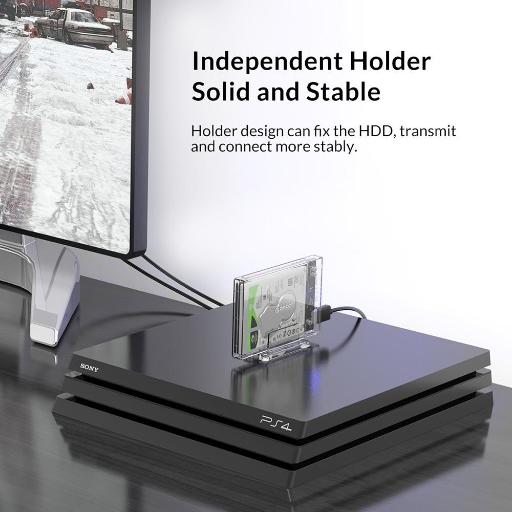ORICO 2159U3 2.5 inch Transparent USB3.0 Hard Drive Enclosure with Stand