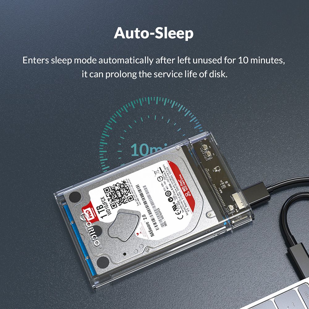 ORICO 2179-U3 2.5-Inch Hard Drive Enclosure - Red