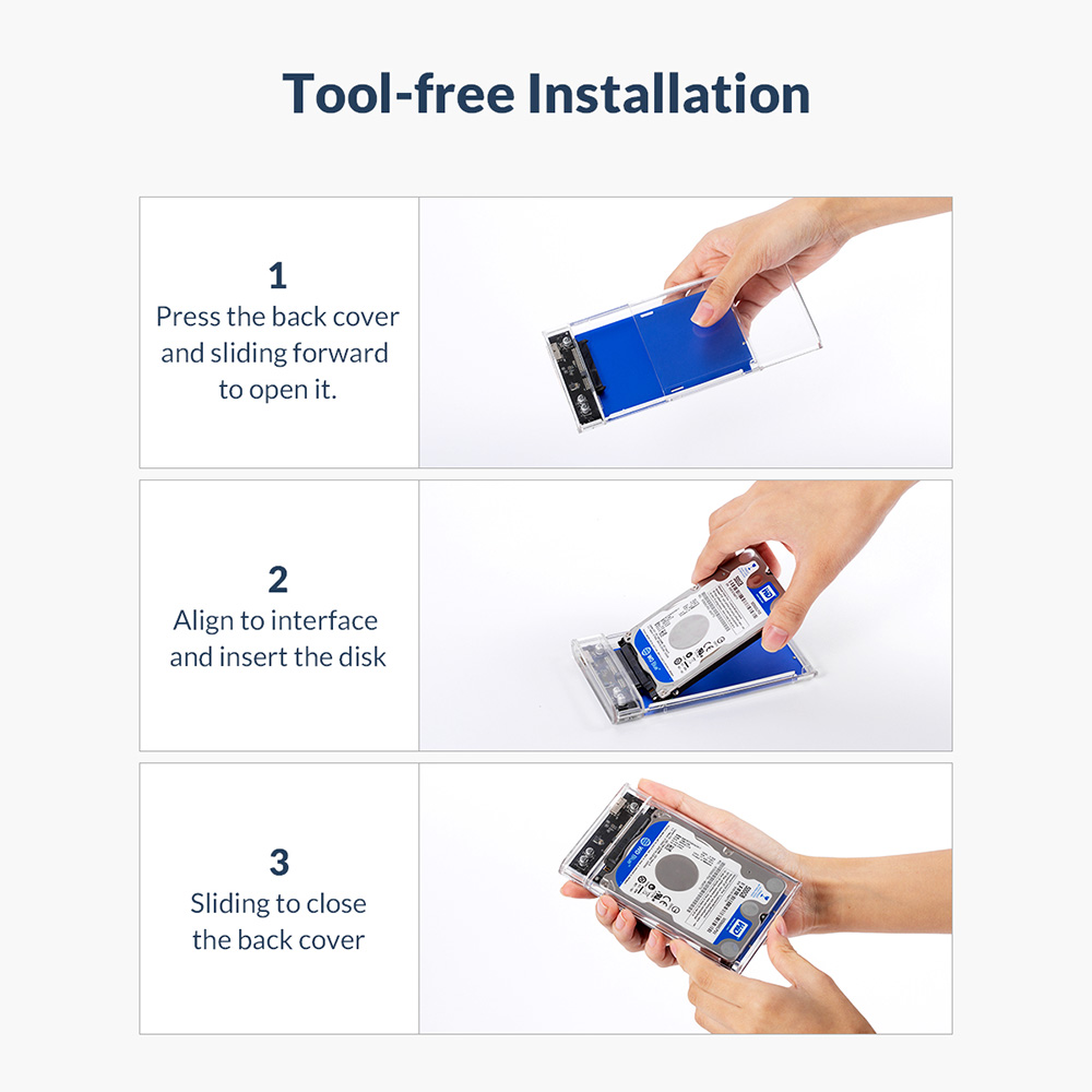ORICO 2179-U3 2.5-Inch Hard Drive Enclosure - Silver