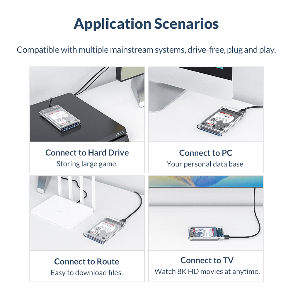 ORICO 2179-U3 2.5-Inch Hard Drive Enclosure - Silver
