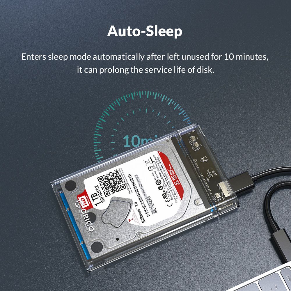 ORICO 2179-U3 2.5-Inch Hard Drive Enclosure - Silver