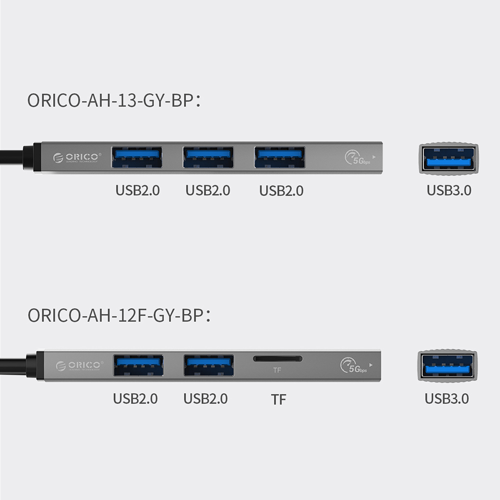 ORICO USB HUB 4 Port USB 3.0 Splitter with Micro USB Power Port Multiple High Speed OTG Adapter Add TF Card