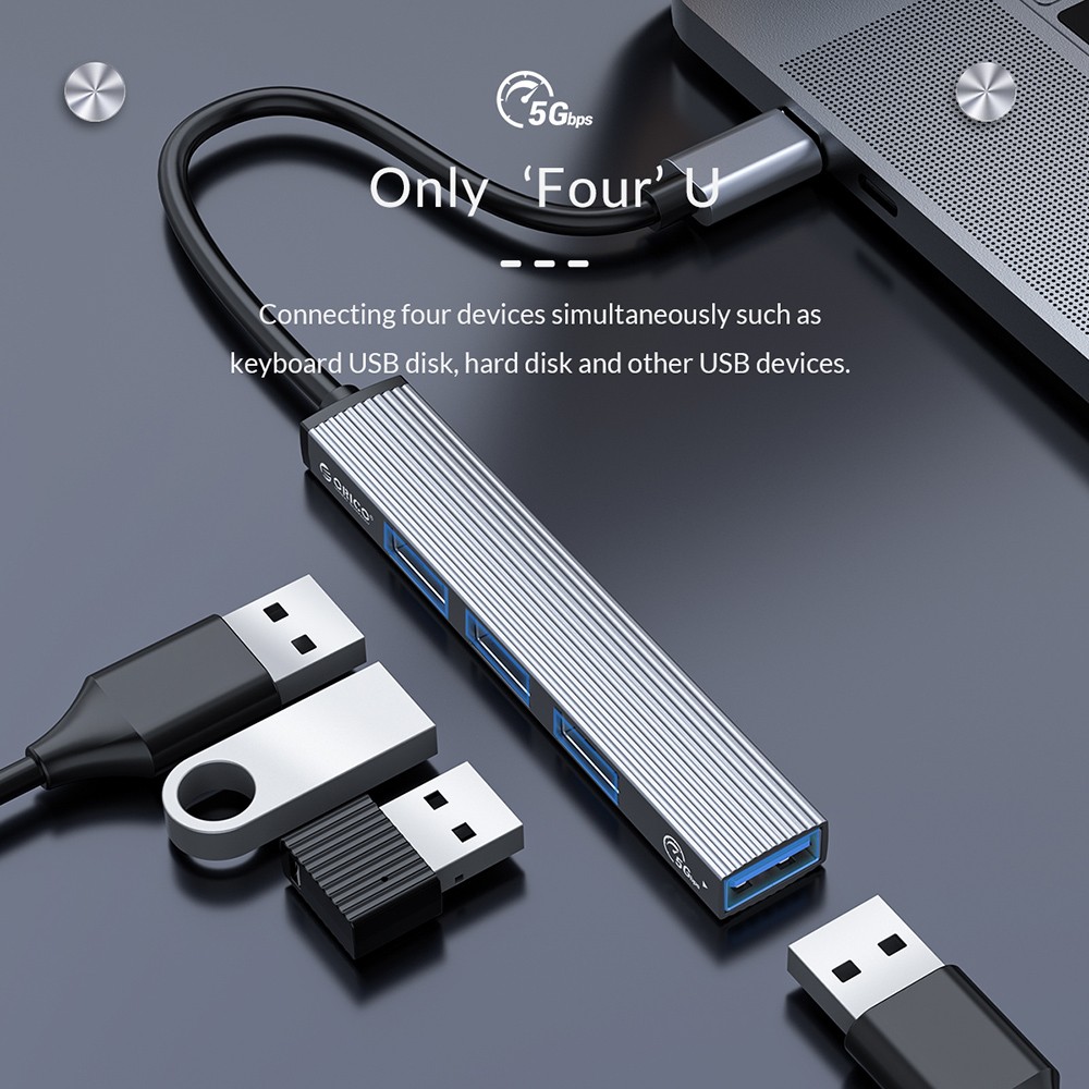 ORICO USB HUB 4 Port USB 3.0 Splitter with Micro USB Power Port Multiple High Speed OTG Adapter Add TF Card