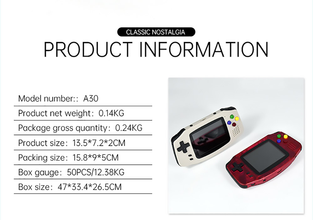 POWKIDDY A30 Handheld Game Console 32GB Red