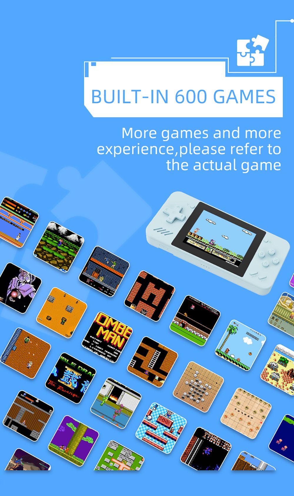 POWKIDDY Q35 Handheld Game Console 5000mAh Mobile Power Supply 3.5 inch IPS Screen without Controller Blue