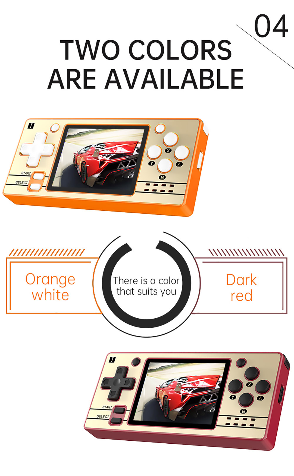 Powkiddy Q20 Mini Handheld Video Game Consoles Open Source Retro 2.4 Inch IPS Screen PS1 Game Player 16GB - Orange
