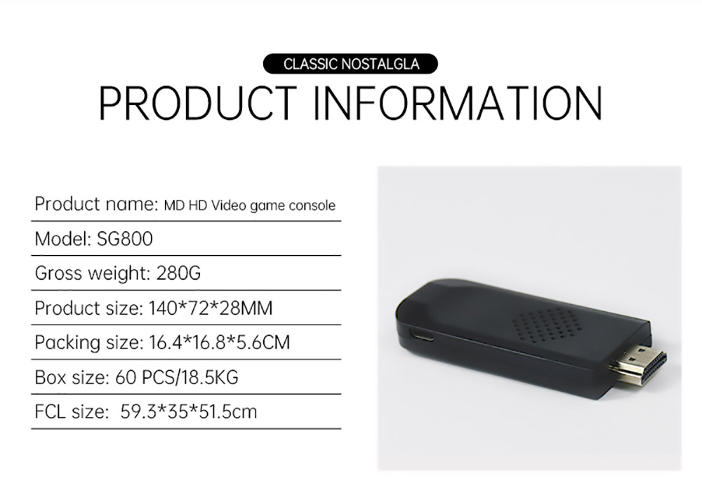 Powkiddy SG800 HD Video Game Console 688 Games In One SFC Retro 2.4G with Two Wireless Handles - Black