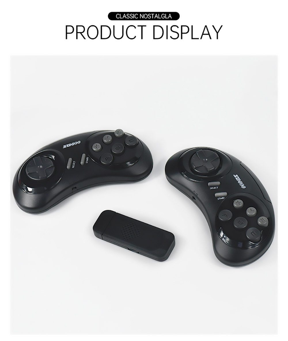 Powkiddy SG800 HD Video Game Console 688 Games In One SFC Retro 2.4G with Two Wireless Handles - Black