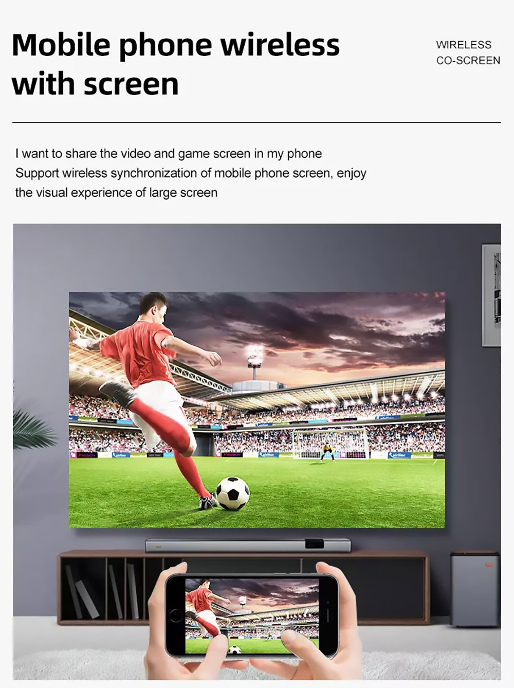 Q3 Android LCD Projector 1280*720 Full HD 720P 450 ANSI Lumens for Family Education and Business with EU Plug