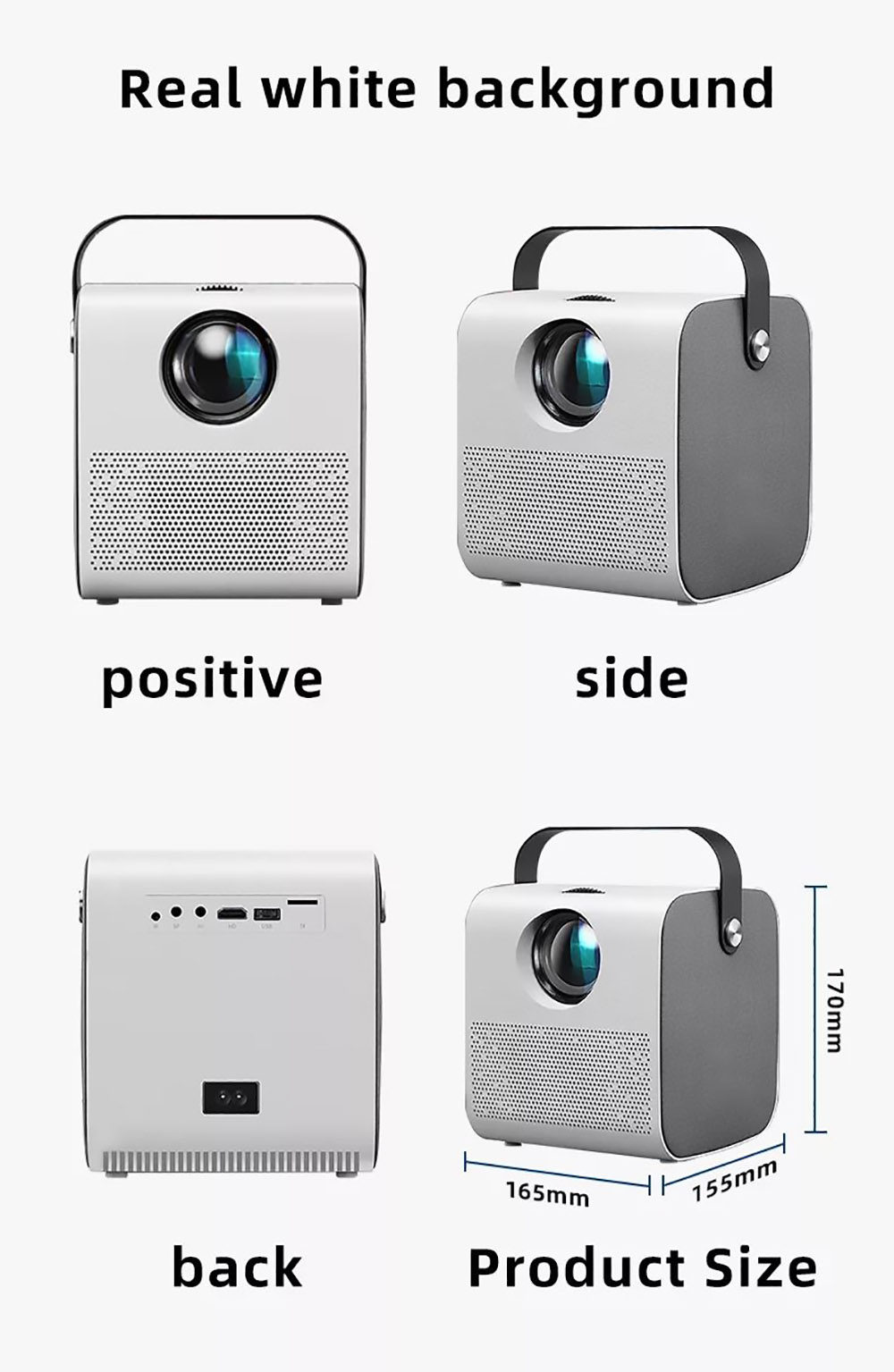 Q3 Android LCD Projector 1280*720 Full HD 720P 450 ANSI Lumens for Family Education and Business with EU Plug