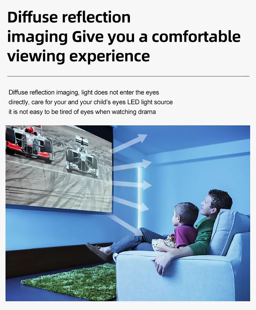 Q3 Android LCD Projector 1280*720 Full HD 720P 450 ANSI Lumens for Family Education and Business with EU Plug