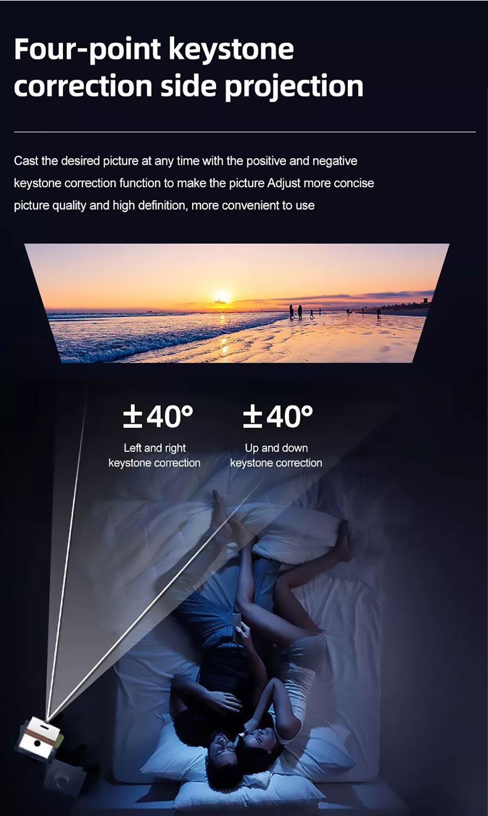 Q3 Android LCD Projector 1280*720 Full HD 720P 450 ANSI Lumens for Family Education and Business with EU Plug